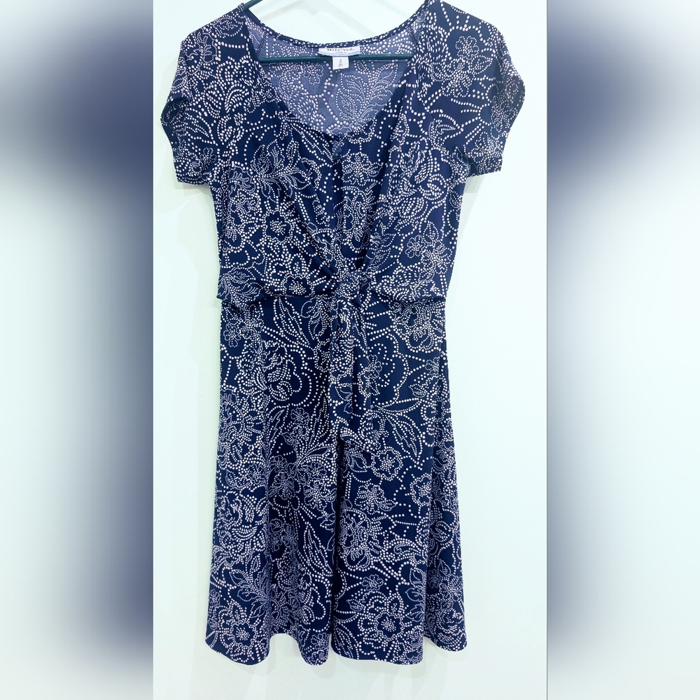 Motherhood Maternity Navy and White Floral Dress